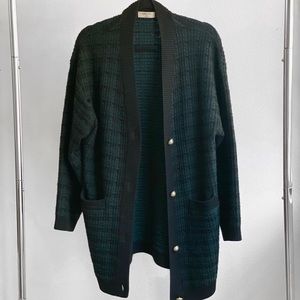 Women’s Green/Black Oversized Knit Cardigan